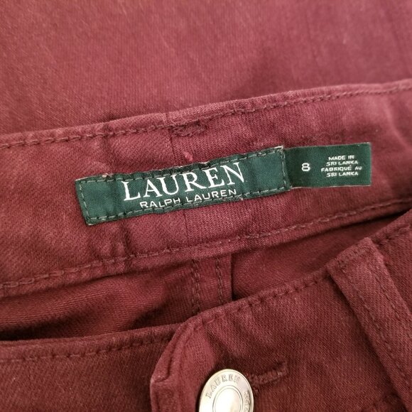 LRL Lauren Ralph Lauren Pinot Noir Wine Premiere Straight Leg Curvy Jean * 8 - Picture 3 of 10